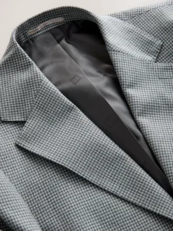 Next Light Grey Tailored Fit Wool Blend Puppytooth Suit Jacket Online