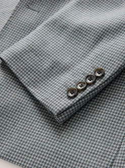 Next Light Grey Tailored Fit Wool Blend Puppytooth Suit Jacket Online