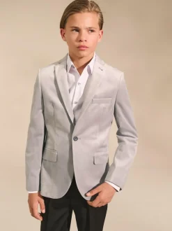Next Velvet Blazer (3-16yrs) Light Grey Clearance
