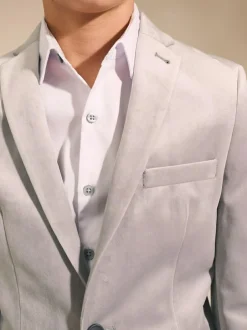 Next Velvet Blazer (3-16yrs) Light Grey Clearance