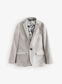 Next Velvet Blazer (3-16yrs) Light Grey Clearance