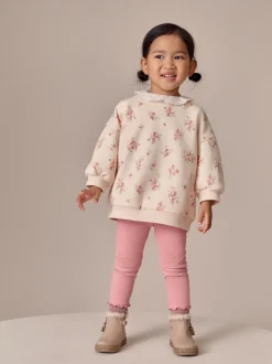 Next Light Pink Ditsy Floral Collar Sweatshirt and Leggings Set (3mths-7yrs) Discount