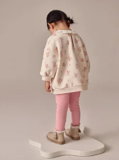 Next Light Pink Ditsy Floral Collar Sweatshirt and Leggings Set (3mths-7yrs) Discount