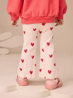 Next Light Pink Heart Rib Flare Leggings (3mths-7yrs) Discount