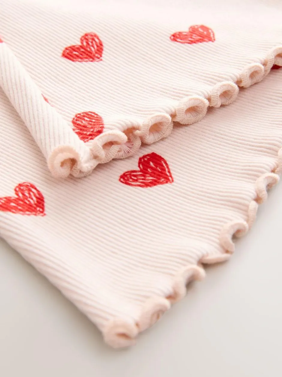 Next Light Pink Heart Rib Flare Leggings (3mths-7yrs) Discount