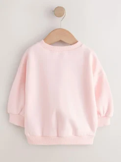 Next Light Pink House Crew Neck Sweatshirt (3mths-7yrs) Clearance