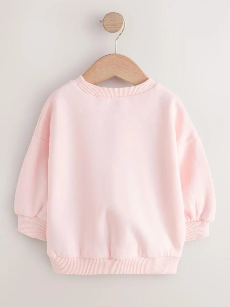 Next Light Pink House Crew Neck Sweatshirt (3mths-7yrs) Clearance