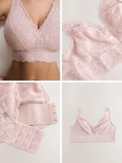 Next Non Pad Non Wire Total Support Lace Bra Light Pink New