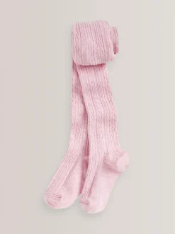 Next Light Pink Regular Length Cotton Rich Cable Tights Best