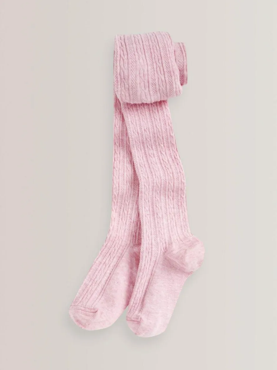 Next Light Pink Regular Length Cotton Rich Cable Tights Best