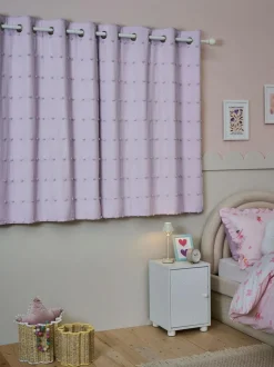Next Bobble Pom Eyelet Blackout Curtains Lilac Hot