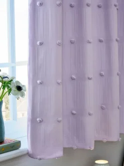 Next Bobble Pom Eyelet Blackout Curtains Lilac Hot