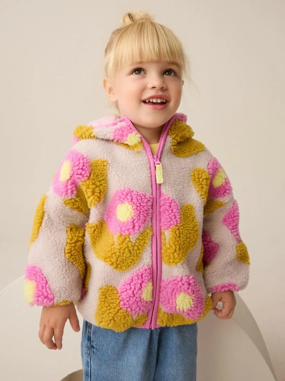 Next Zip Through Fleece (3mths-7yrs) Lilac Flower Print Clearance