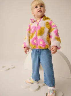 Next Zip Through Fleece (3mths-7yrs) Lilac Flower Print Clearance
