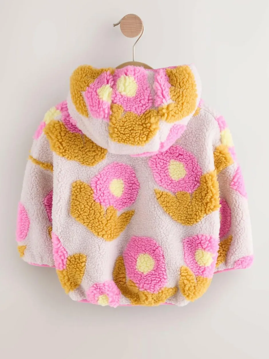 Next Zip Through Fleece (3mths-7yrs) Lilac Flower Print Clearance
