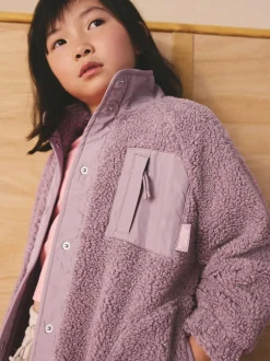 Next Button Up Fleece Jacket (3-16yrs) Lilac Purple Sale