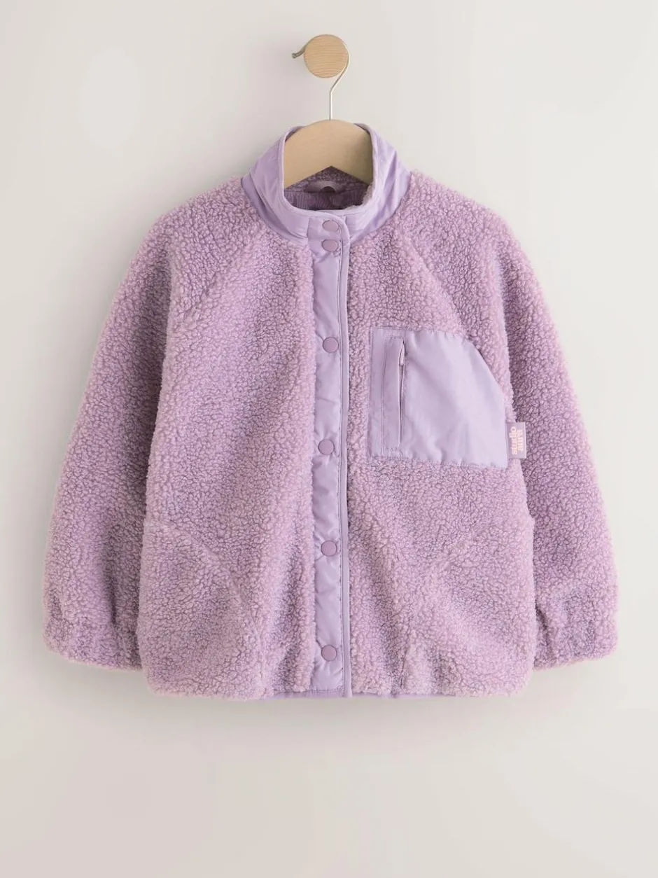 Next Button Up Fleece Jacket (3-16yrs) Lilac Purple Sale