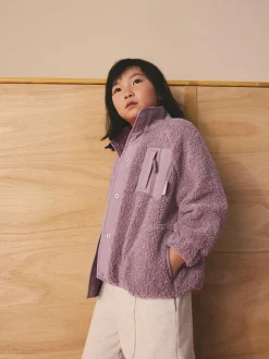 Next Button Up Fleece Jacket (3-16yrs) Lilac Purple Sale