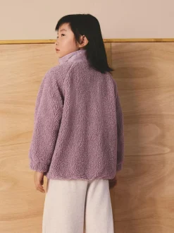 Next Button Up Fleece Jacket (3-16yrs) Lilac Purple Sale