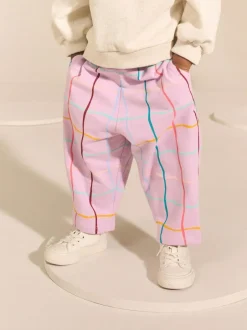 Next Lilac Purple Check Textured Barrel Leg Trousers (3mths-7yrs) Hot