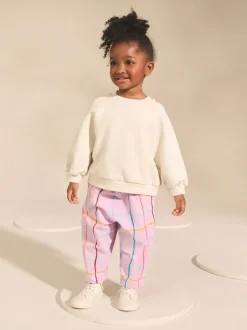 Next Lilac Purple Check Textured Barrel Leg Trousers (3mths-7yrs) Hot