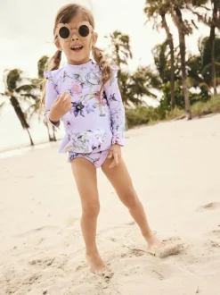 Next Sunsafe Swim Set (3mths-7yrs) Lilac Purple Floral Discount