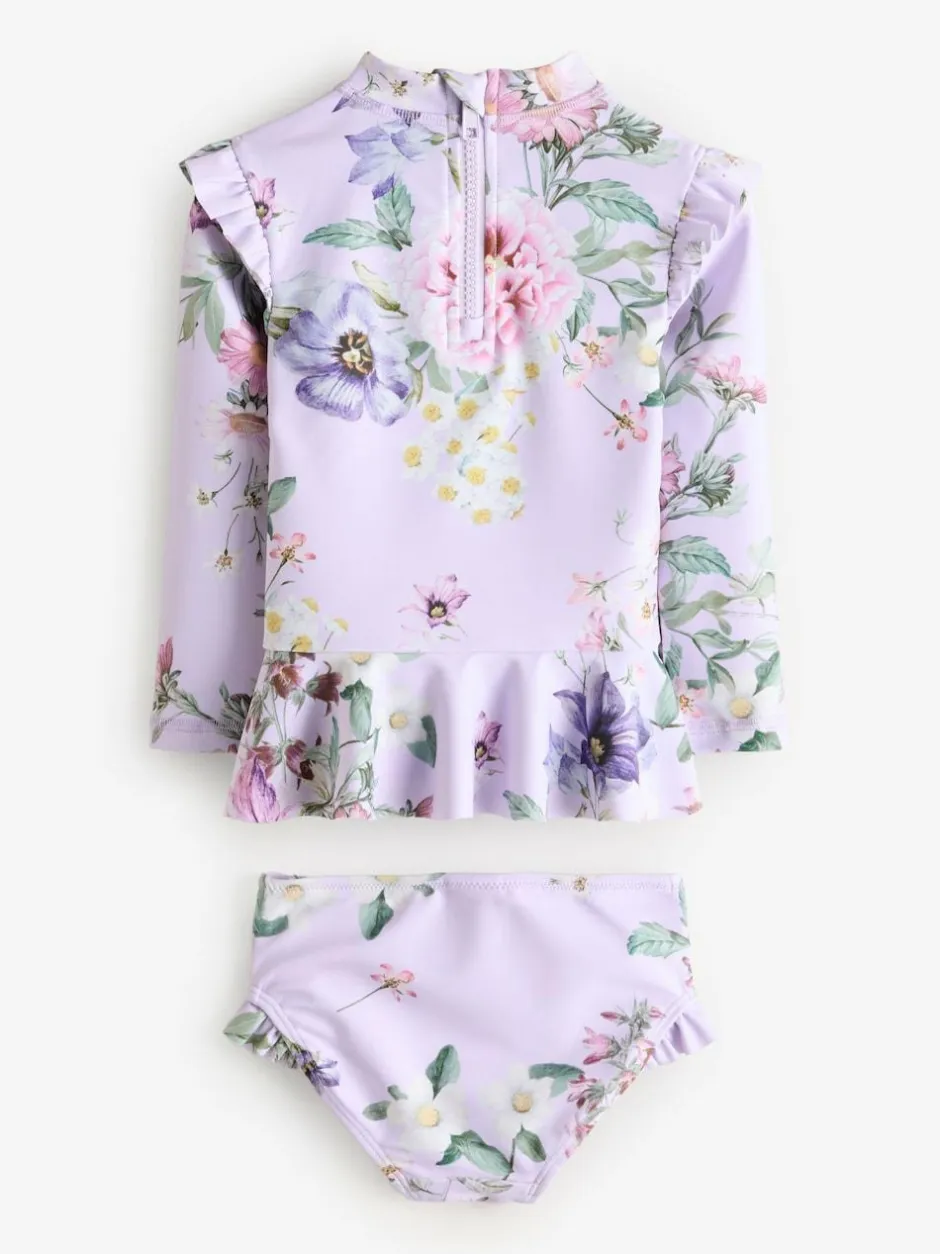 Next Sunsafe Swim Set (3mths-7yrs) Lilac Purple Floral Discount