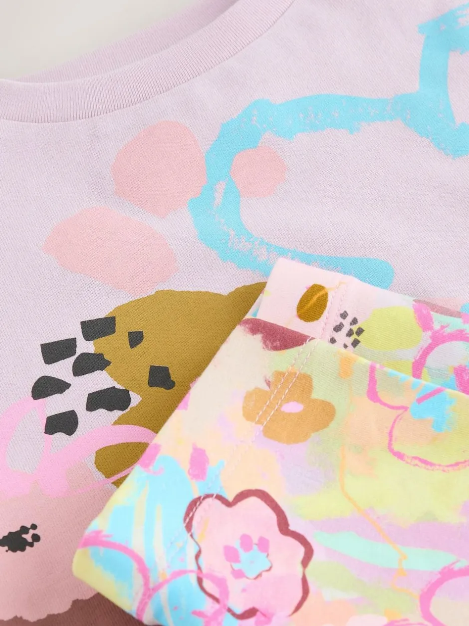 Next T-Shirt and Cycle Shorts Set (3-16yrs) Lilac Purple Floral Sale
