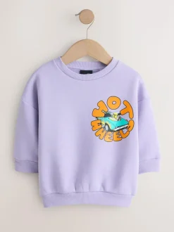 Next Lilac Purple Hot Wheels Crew Neck Sweatshirt (9mths-8yrs) Sale