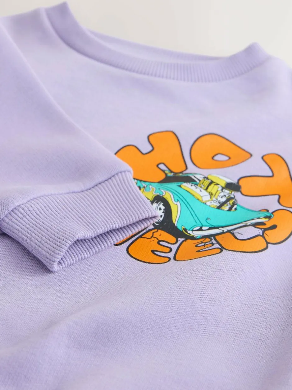 Next Lilac Purple Hot Wheels Crew Neck Sweatshirt (9mths-8yrs) Sale