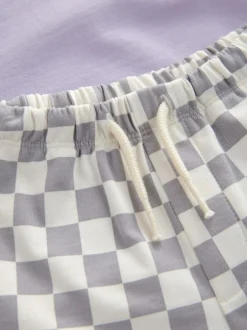 Next Lilac Purple Hot Wheels Check Short T-Shirt Set (9mths-8yrs) Best