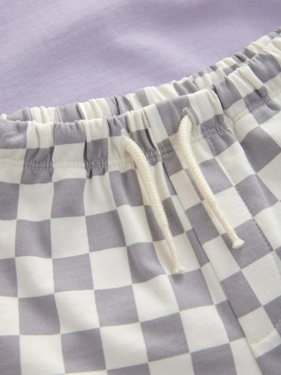 Next Lilac Purple Hot Wheels Check Short T-Shirt Set (9mths-8yrs) Best