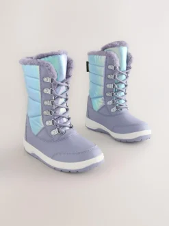 Next Lilac Purple Iridescent Waterproof Snow Boots