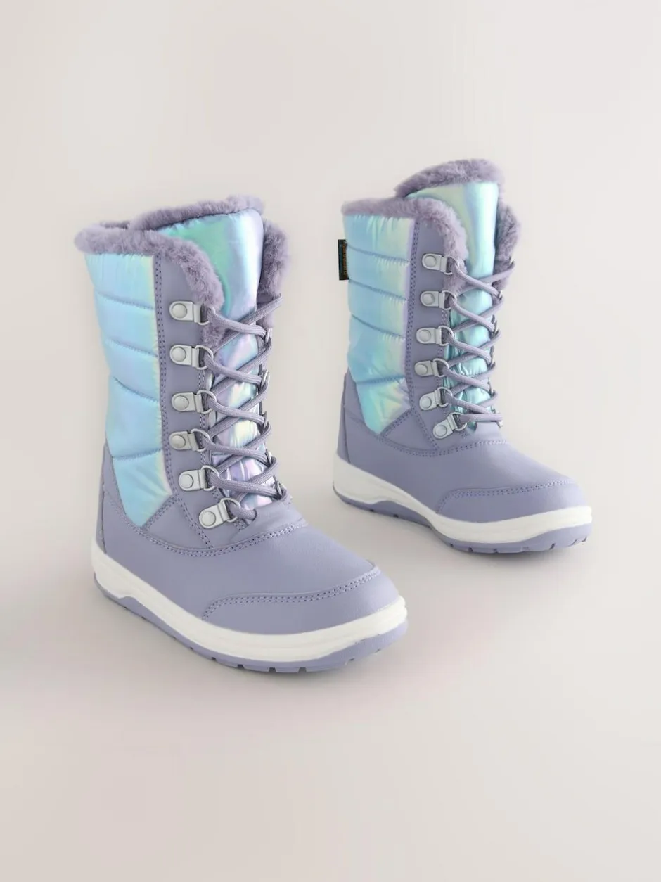 Next Lilac Purple Iridescent Waterproof Snow Boots