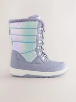 Next Lilac Purple Iridescent Waterproof Snow Boots