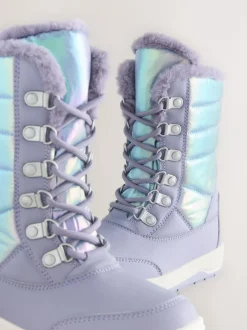 Next Lilac Purple Iridescent Waterproof Snow Boots