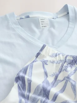 Next Short Sleeve Pyjamas Lilac Purple Palm Clearance