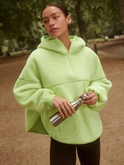 Next Active Borg Hooded Jacket Lime Green Sale