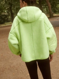 Next Active Borg Hooded Jacket Lime Green Sale