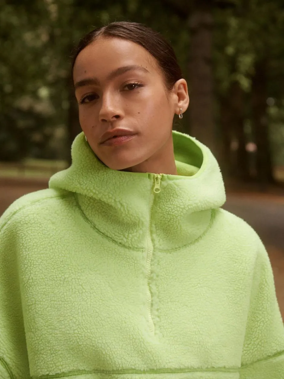 Next Active Borg Hooded Jacket Lime Green Sale
