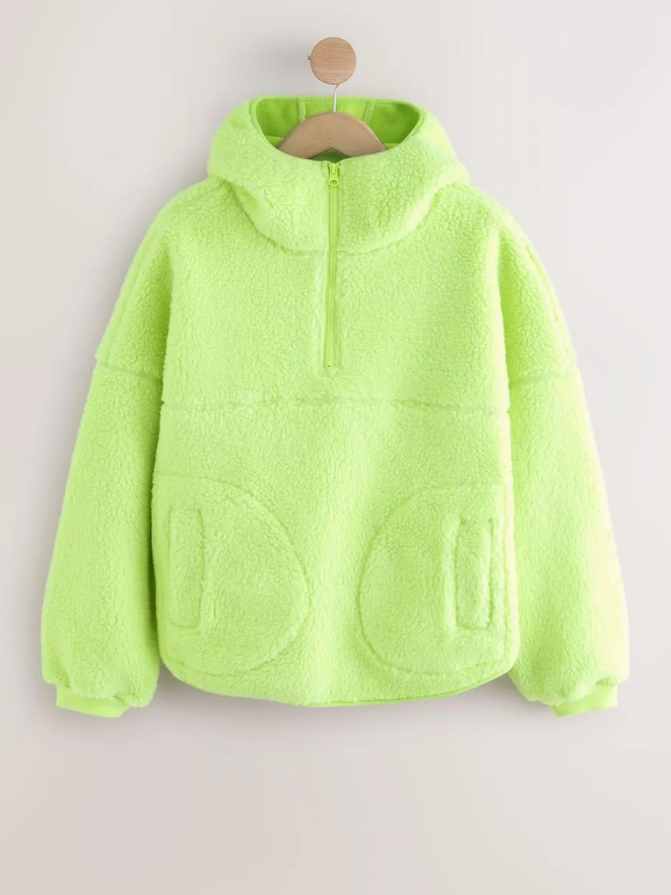Next Active Borg Hooded Jacket Lime Green Sale