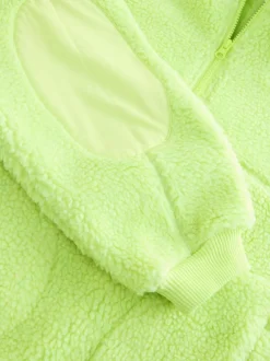 Next Active Borg Hooded Jacket Lime Green Sale