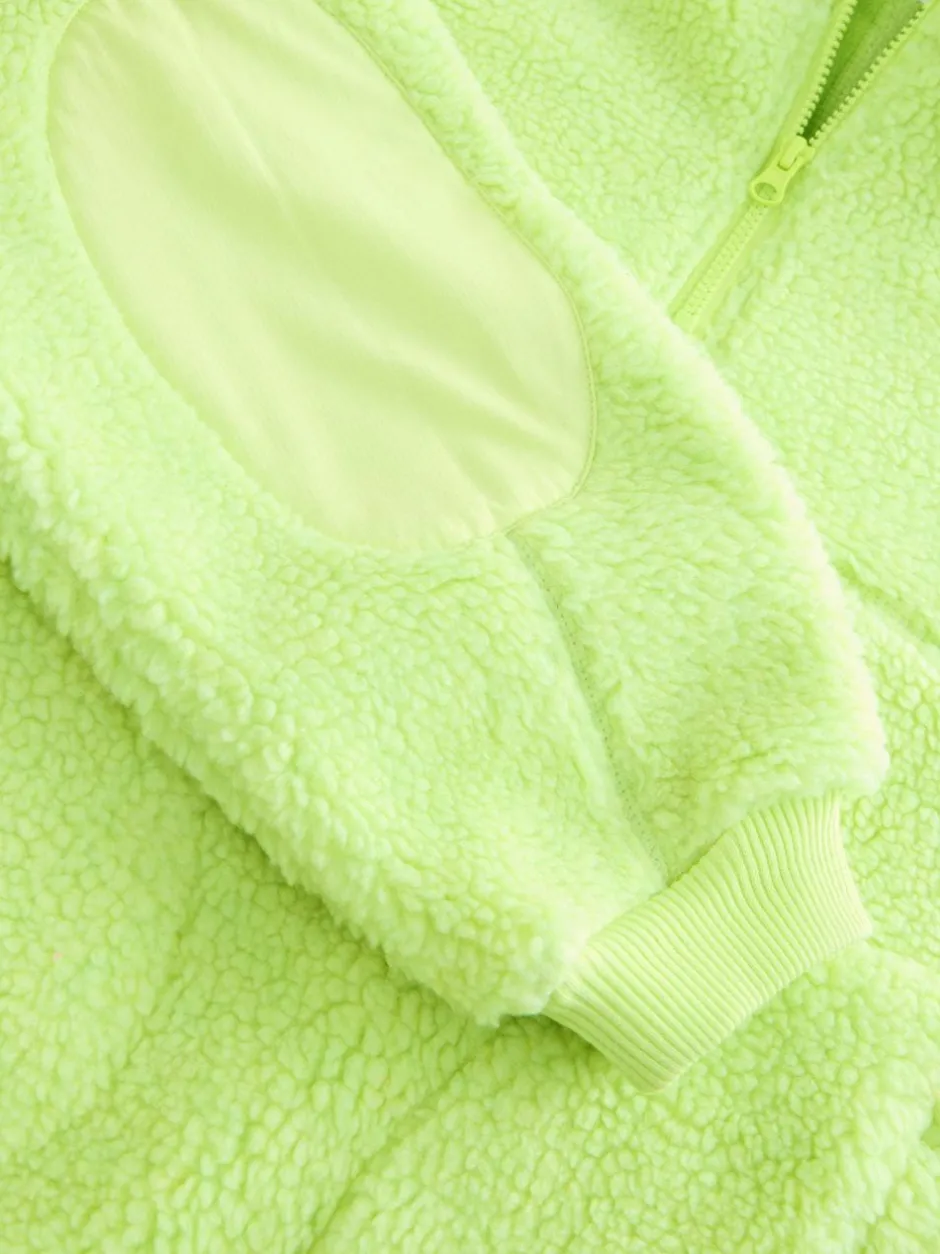 Next Active Borg Hooded Jacket Lime Green Sale