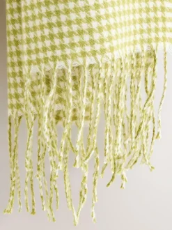 Next Midweight Scarf Lime Green Houndstooth Sale