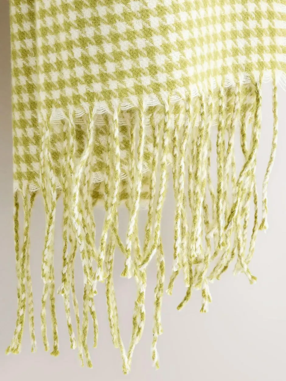 Next Midweight Scarf Lime Green Houndstooth Sale