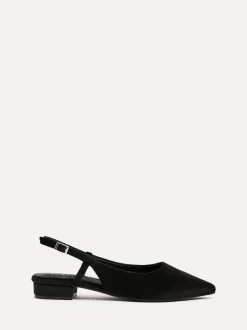 Linzi Clasica Low Heeled Slingback Courts Black Hot