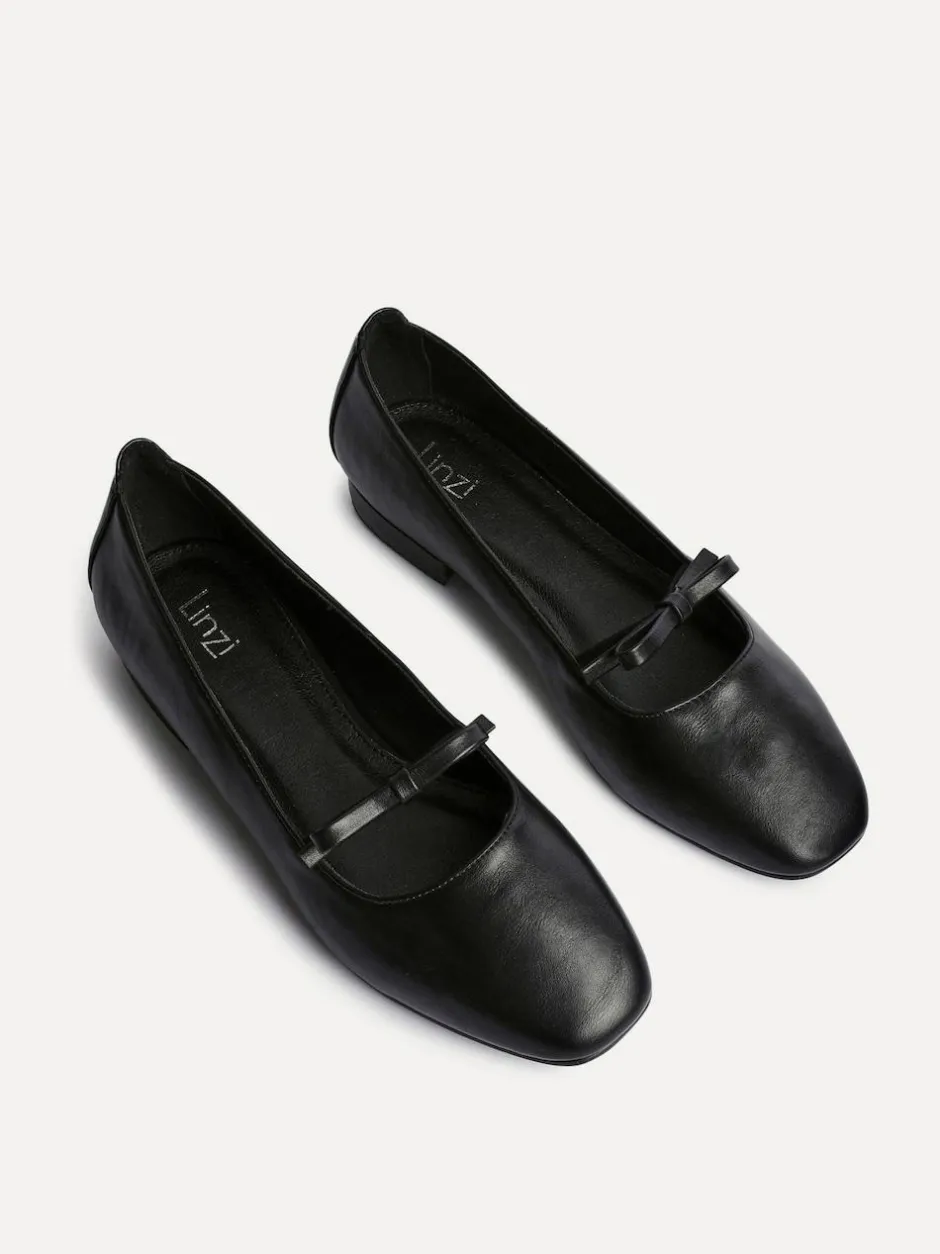Linzi Cressida Ballet Pumps With Bow Detail Black Sale