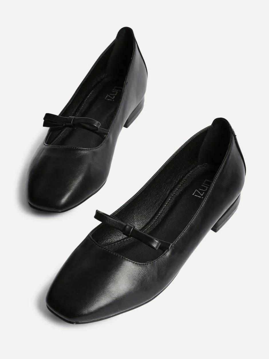 Linzi Cressida Ballet Pumps With Bow Detail Black Sale