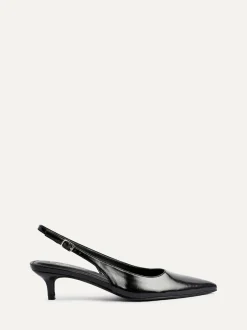 Linzi Elvira Kitten Heel Slingback Courts Black Hot