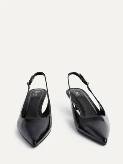Linzi Elvira Kitten Heel Slingback Courts Black Hot